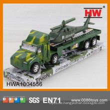 Neues Design 34CM Reibung Anhänger LKW Spielzeug mit Hubschrauber Militär Spielzeug Spiel Set